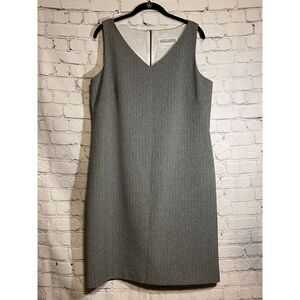 Jessica Howard Sheath Dress Sleeveless Grey Pinstripe No Size See Measurements